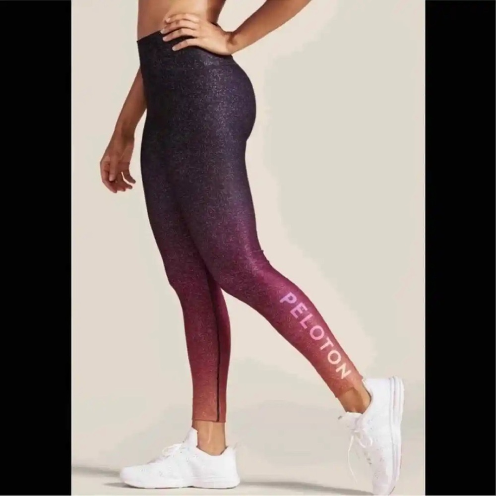 Peloton Women’s Medium Sunrise Fade Sparkle High Waist Leggings orange/Burgundy